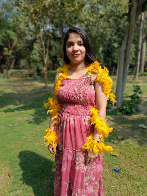 BookMyCostume Fluffy Feather Boa Stole | Soft Feathers Scarf Evening Dress Accessory for Girls | Perfect for Dance Accessory, Costume Parties & Stylish Feather Dress Look